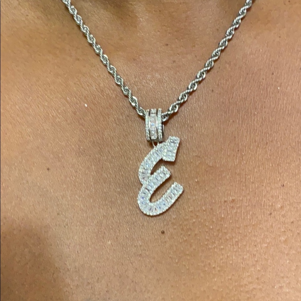 Letter E Bling Necklace